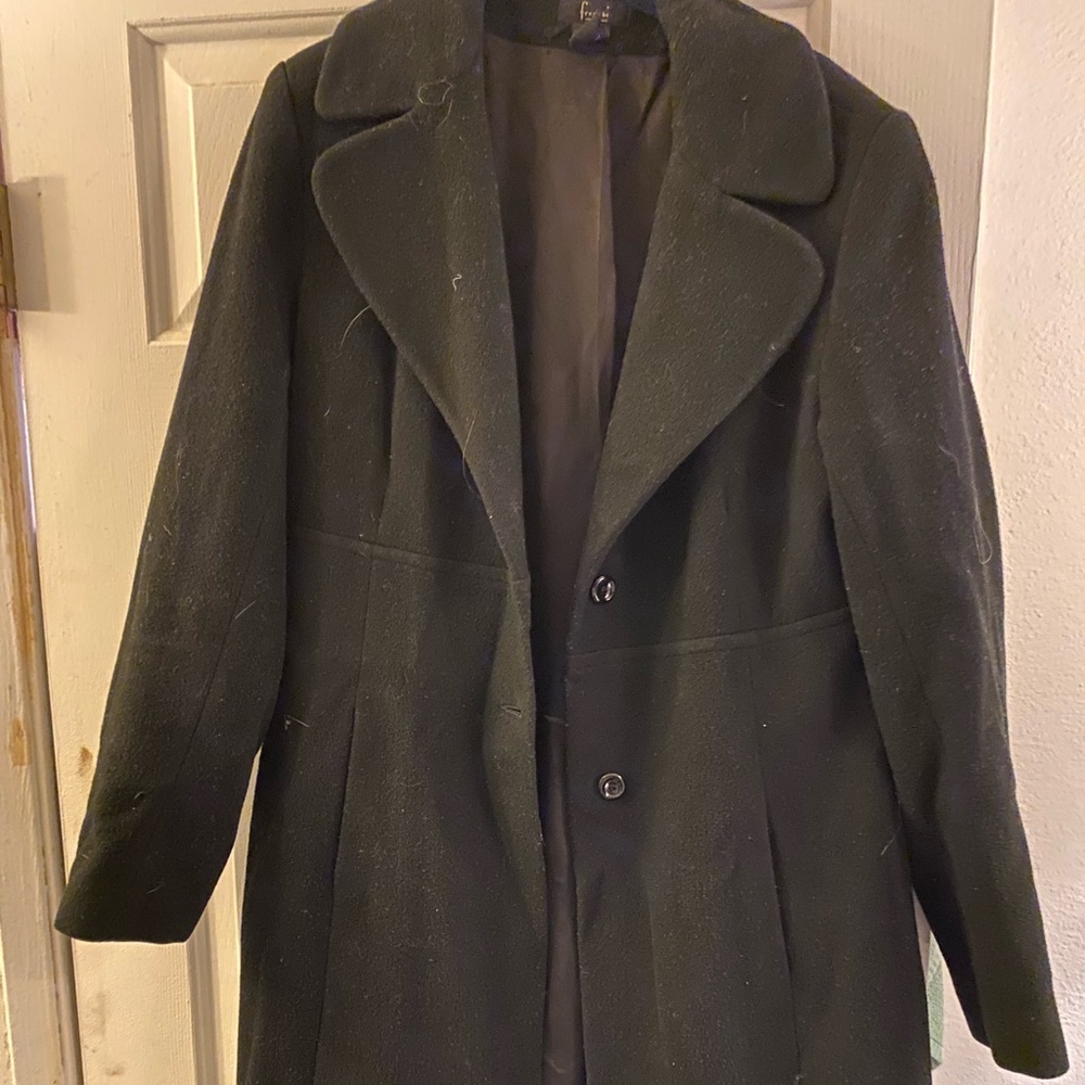 Frenchi Women’s Wool Tea Length Pea Coat
